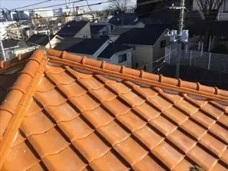 棟瓦漆喰詰め直し工事後