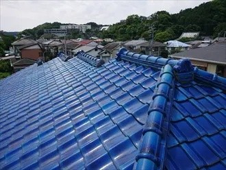 棟瓦取り直し工事前