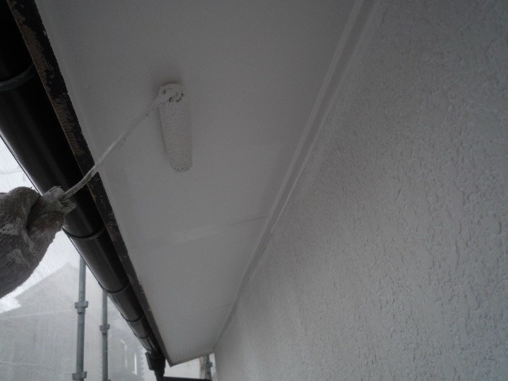 軒天専用塗料「ビルディック」を使用