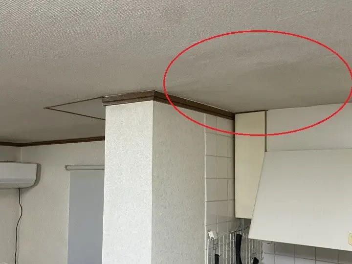 雨漏りによる天井のシミ