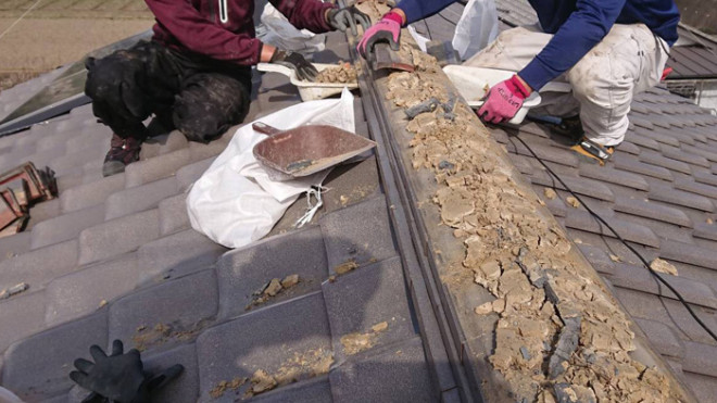 棟瓦取り直し工事