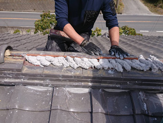 棟取り直し工事　漆喰