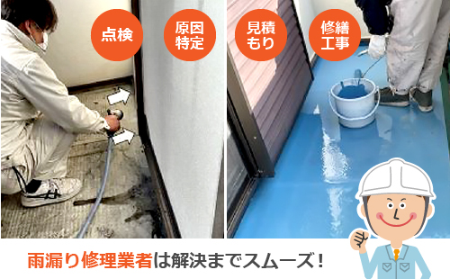 雨漏り修理業者は解決までスムーズ！