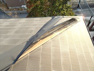 剥がれた棟板金