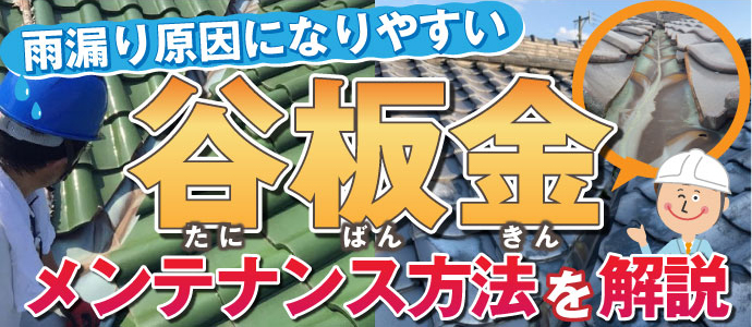 雨漏り原因になりやすい谷板金のメンテナンス方法を解説