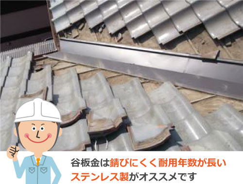 谷板金は錆びにくく耐用年数が長いステンレス製がオススメです
