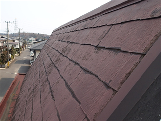 スレート屋根材の劣化