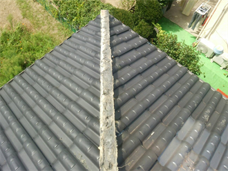 山武郡九十九里町不動堂で棟の崩壊