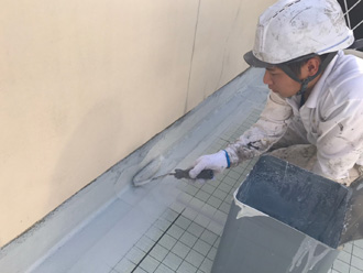 立ち上がりの防水塗装