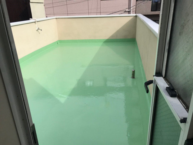 ウレタン防水工事の通気緩衝工法が竣工