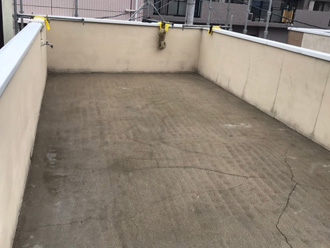 高圧洗浄後の屋上