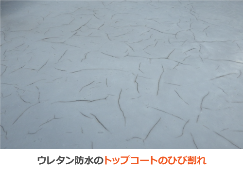 ウレタン防水のトップコートのひび割れ
