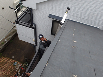 屋根に上って確認